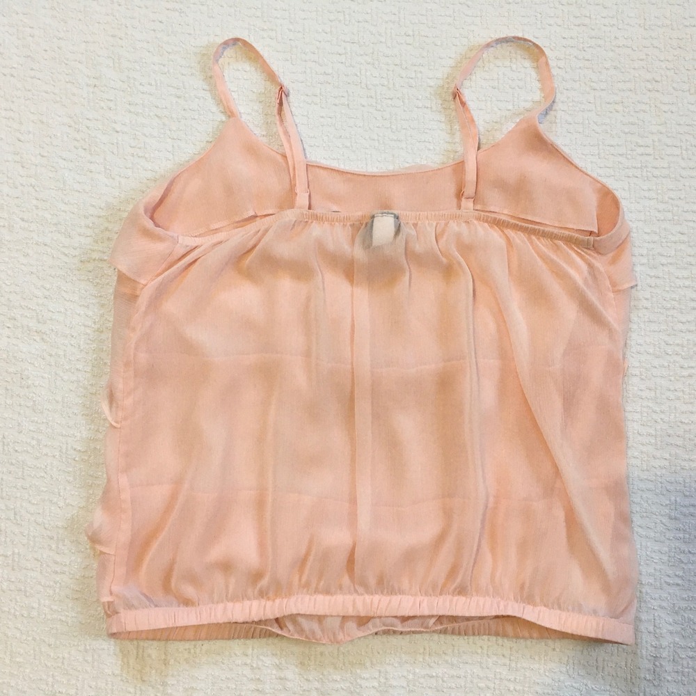 Torrid Pink Ruffle‎ Chiffon Spaghetti Strap Tank Top Women Size 0X Boho - Picture 3 of 6
